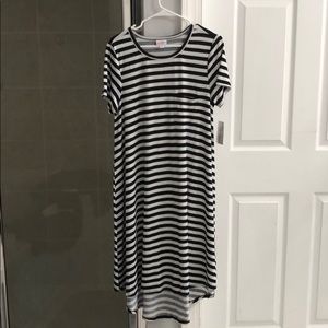 Black and white striped LuLaRoe Carly